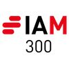 The IAM 300 logo features bold red and black text with a stylised red graphic element on a white background.