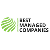 Green and black logo featuring a stylised globe with wavy lines and the text "United Kingdom Best Managed Companies" beside it.