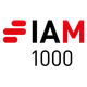 The logo features stylised red lines, the text "IAM" in bold black and red, and "1000" underneath, set against a plain background.