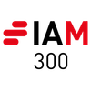 The IAM 300 logo features bold red and black text with a stylised red graphic element on a white background.