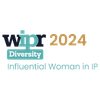 WIPR 2024 logo highlighting Diversity, with the tagline "Influential Woman in IP" on a teal background.