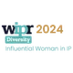WIPR 2024 logo highlighting Diversity, with the tagline "Influential Woman in IP" on a teal background.