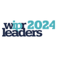 The "WIPR 2024 Leaders" logo features bold text with "WIPR" and "Leaders" in dark blue, and "2024" and a light blue upward arrow forming part of the design.