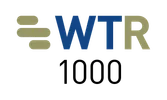WTR 1000 logo in various shades of blue, gold, and black, with a geometric design and text on a transparent background.
