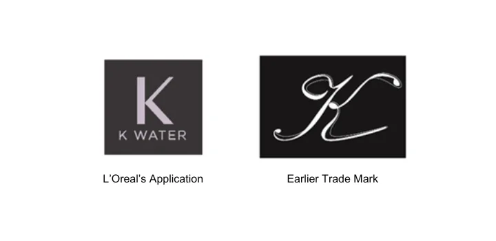 Two logo images: one with a grey "K" and "K WATER" on a dark background, the other with a stylised cursive "K" on a black background.