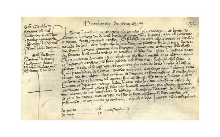 Historical handwritten document with Latin text, featuring annotations and signatures in the margins.