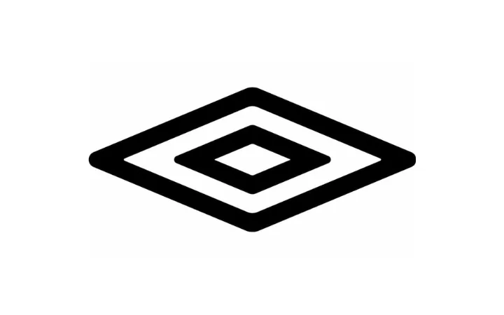 A black and white geometric logo with layered diamond shapes arranged in a pattern, set against a white background.