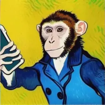 Three-panel digital artwork: a headless business suit against a colourful background, a curious monkey holding a phone in a blue jacket, and a blurred cityscape at night.