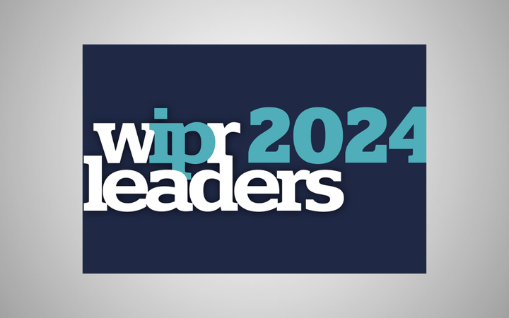 Text saying "WIPR 2024 leaders" on a dark blue background.