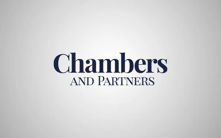 "Chambers and Partners logo in dark text against a light grey background."