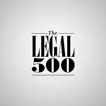 The logo features the words "The Legal 500" in bold black text on a grey background, with a minimalist and professional style.