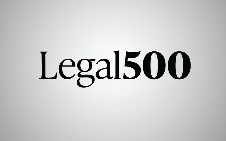 Logo-style image showing the word Legal500 in black serif font on a light grey gradient background.