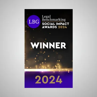 Award certificate with a black background, gold and purple accents, and the words "Winner" and "2024" prominently displayed.