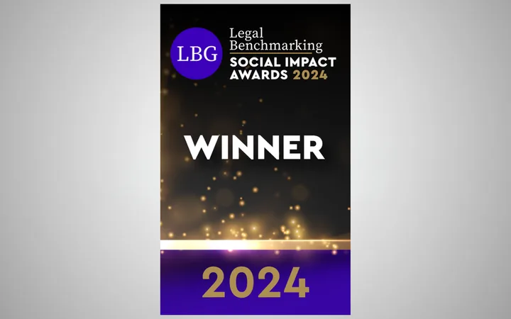 Award certificate with a black background, gold and purple accents, and the words "Winner" and "2024" prominently displayed.